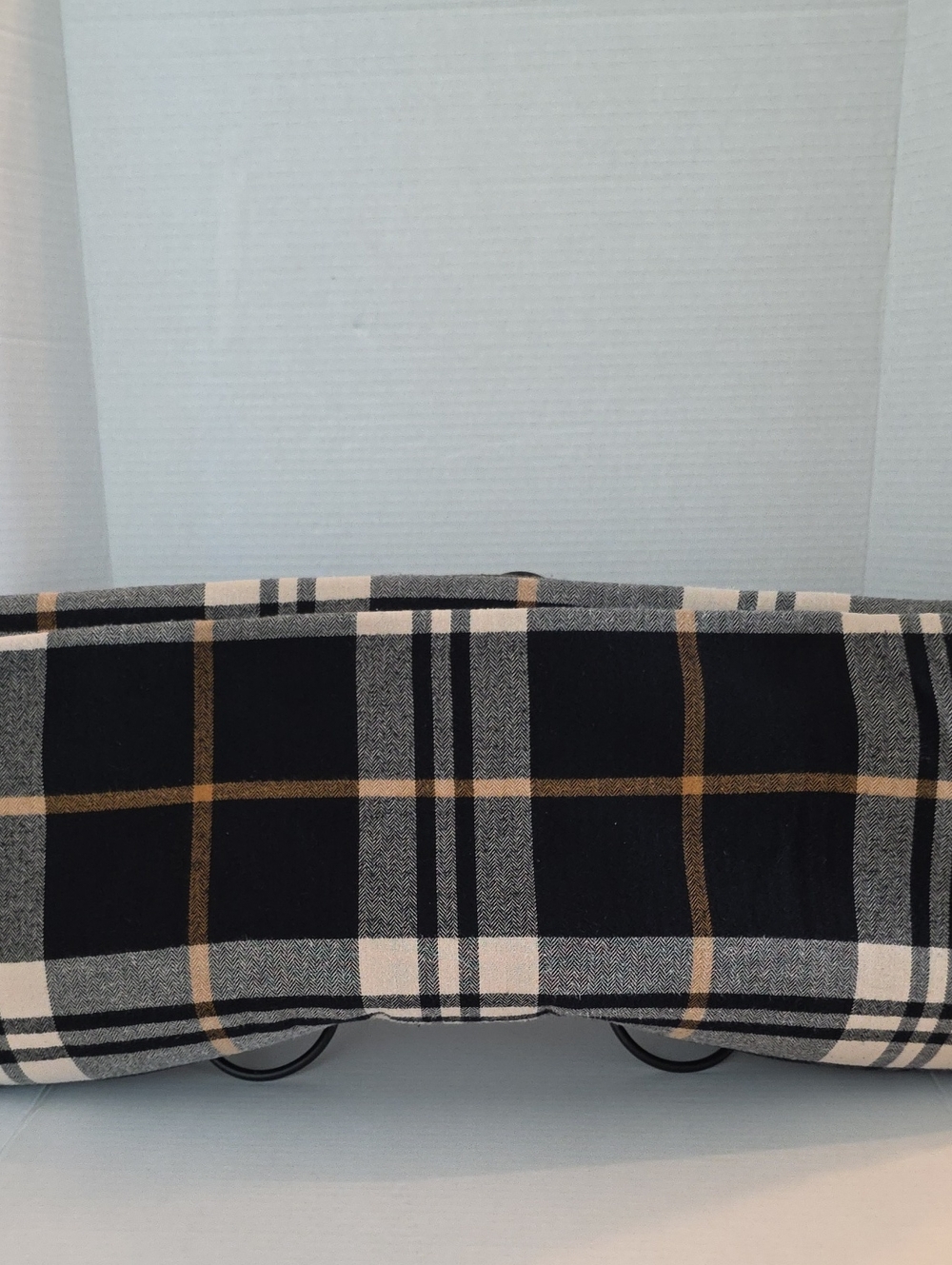 IKEA Strimklover Black, Cream Gold Brown Plaid Flannel Cotton King Duvet Cover